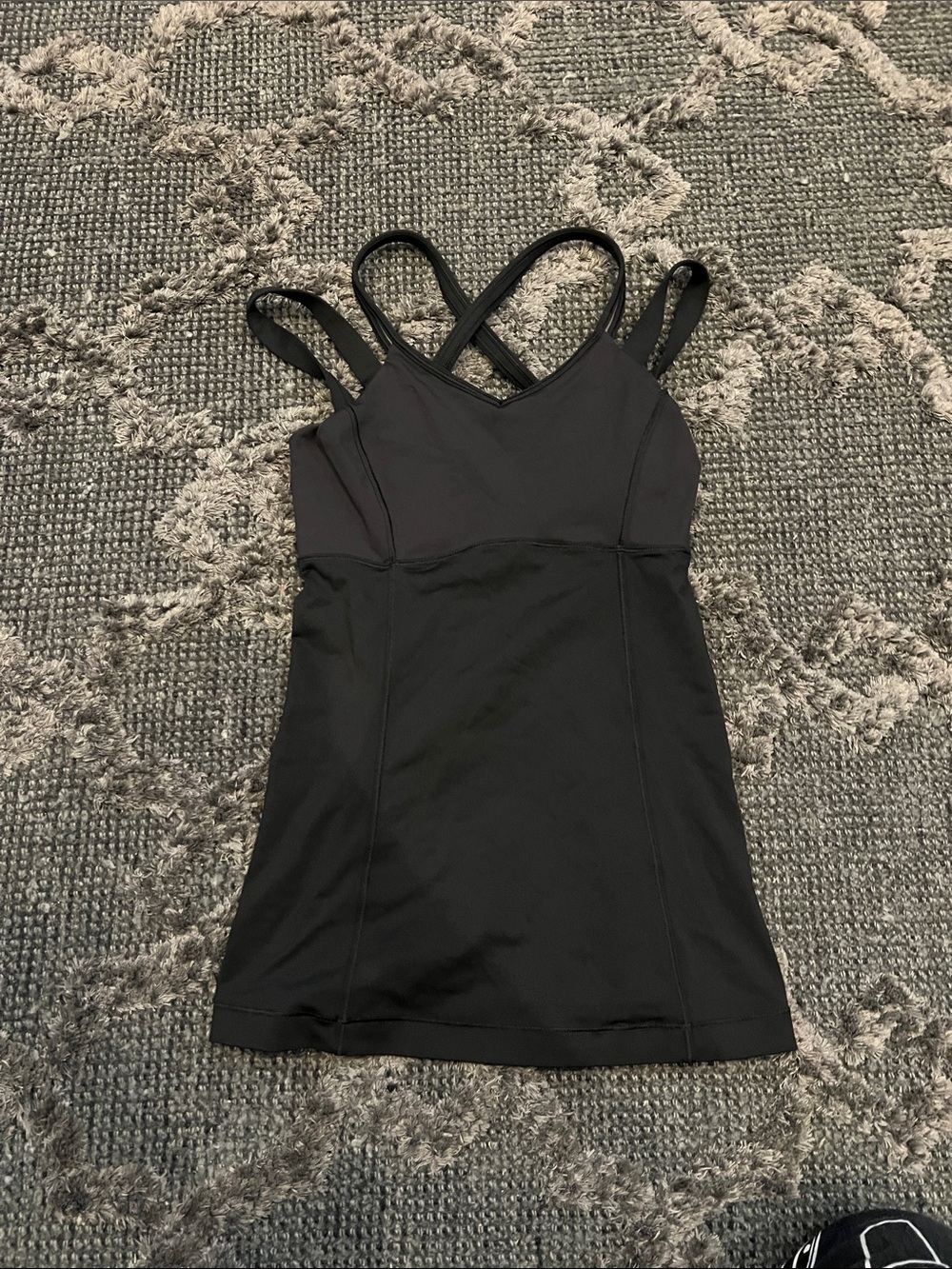 lululemon athletica Black Strappy Workout Tank with Bra